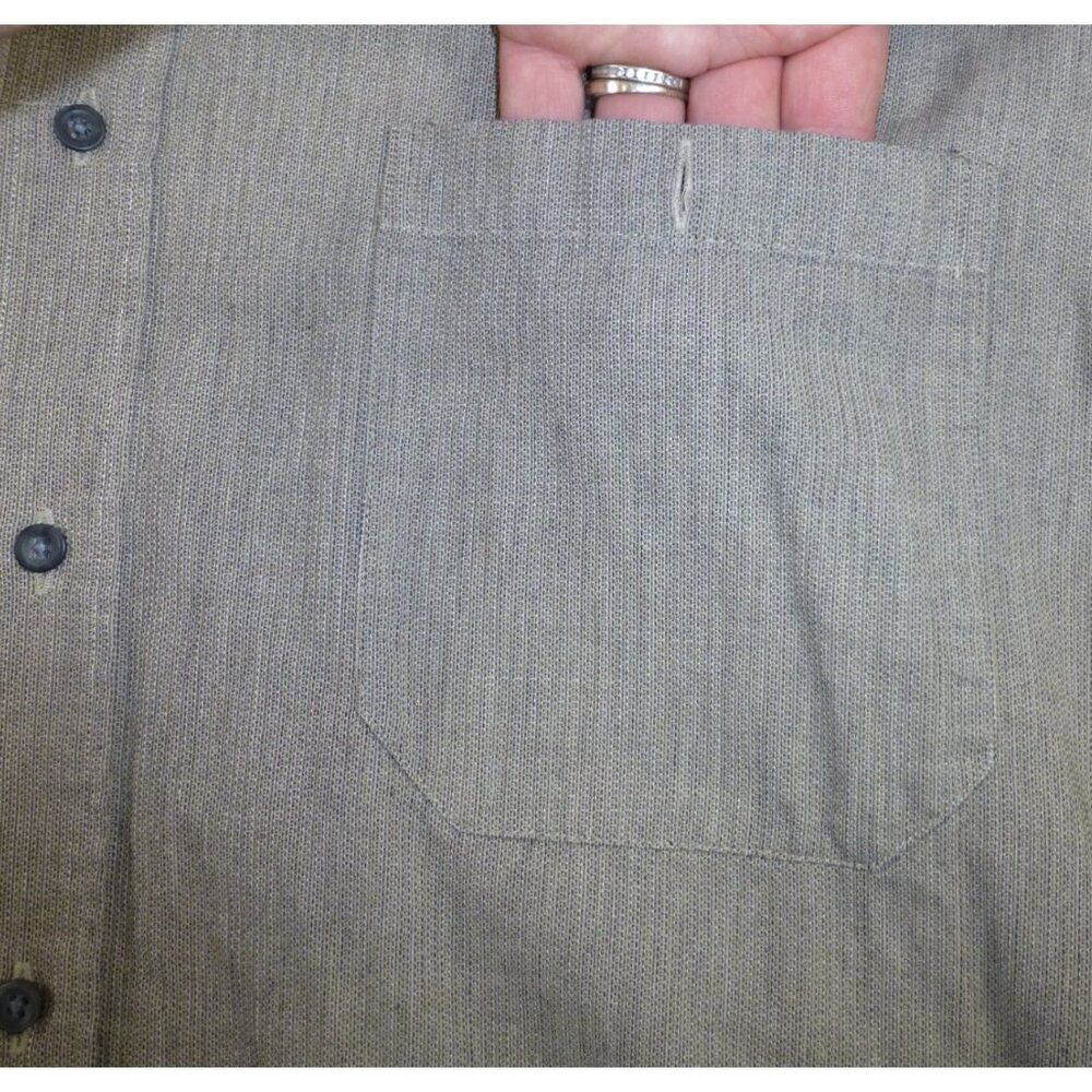 Bachrach Mens Beige Long Sleeve Button-Up Shirt L 16-16.5 100% Cotton - Picture 6 of 10